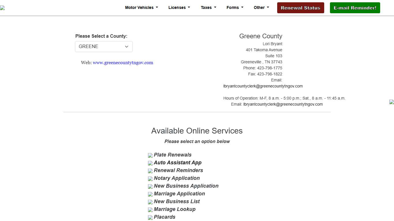 Tennessee County Clerk